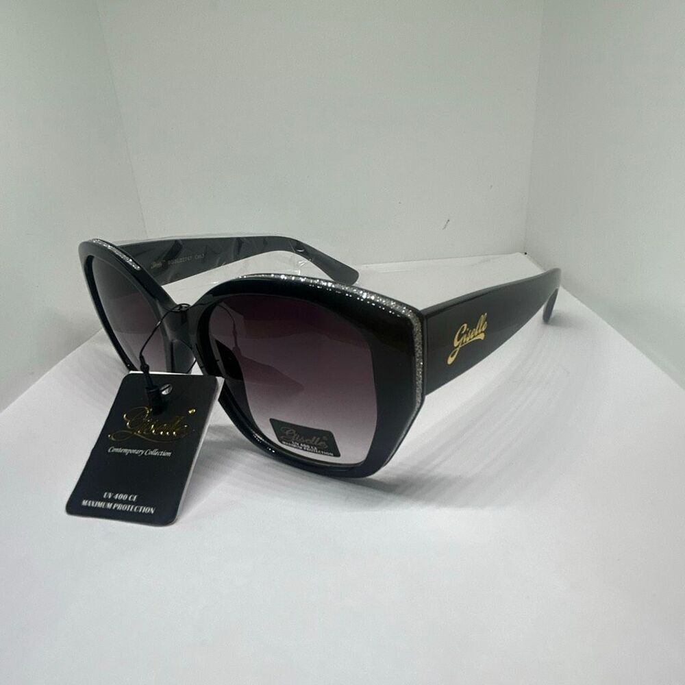 Giselle Oversized Glam Sunglasses UV400 Rhinestone Accent NWT